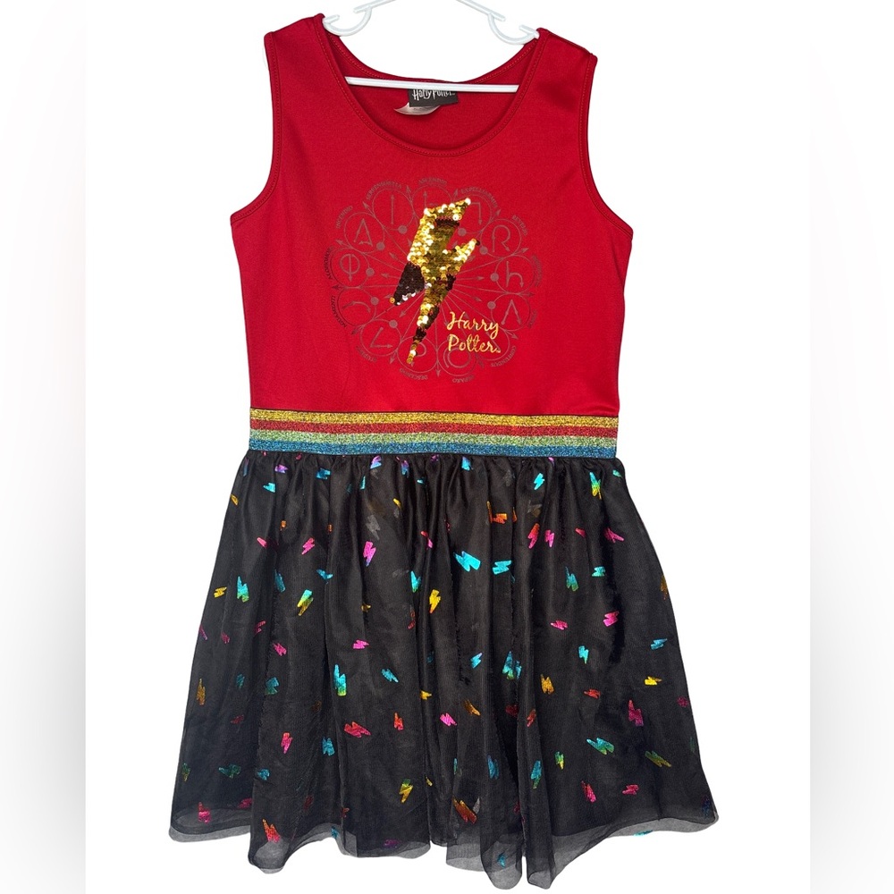 Girls Red Sleeveless Harry Potter Dress Size Large 10/12